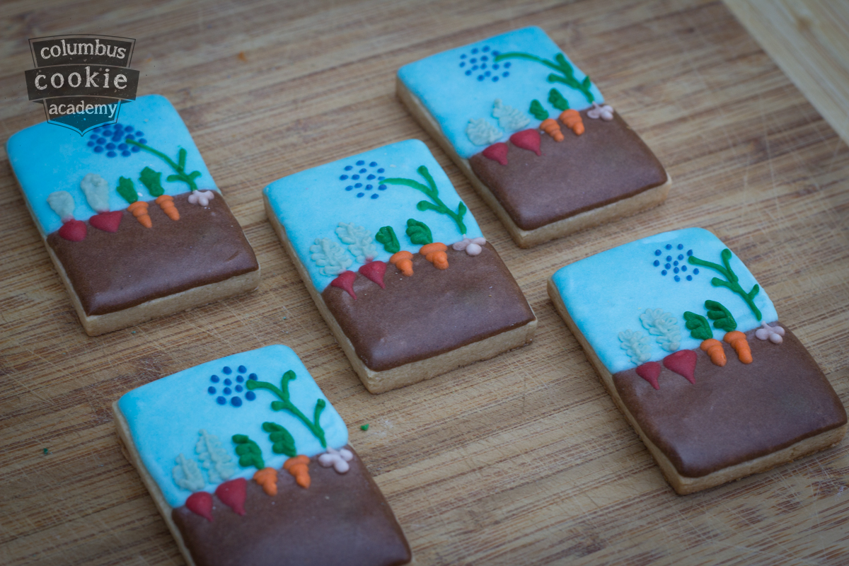 slice of a veggie garden cookies